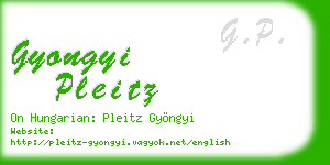 gyongyi pleitz business card